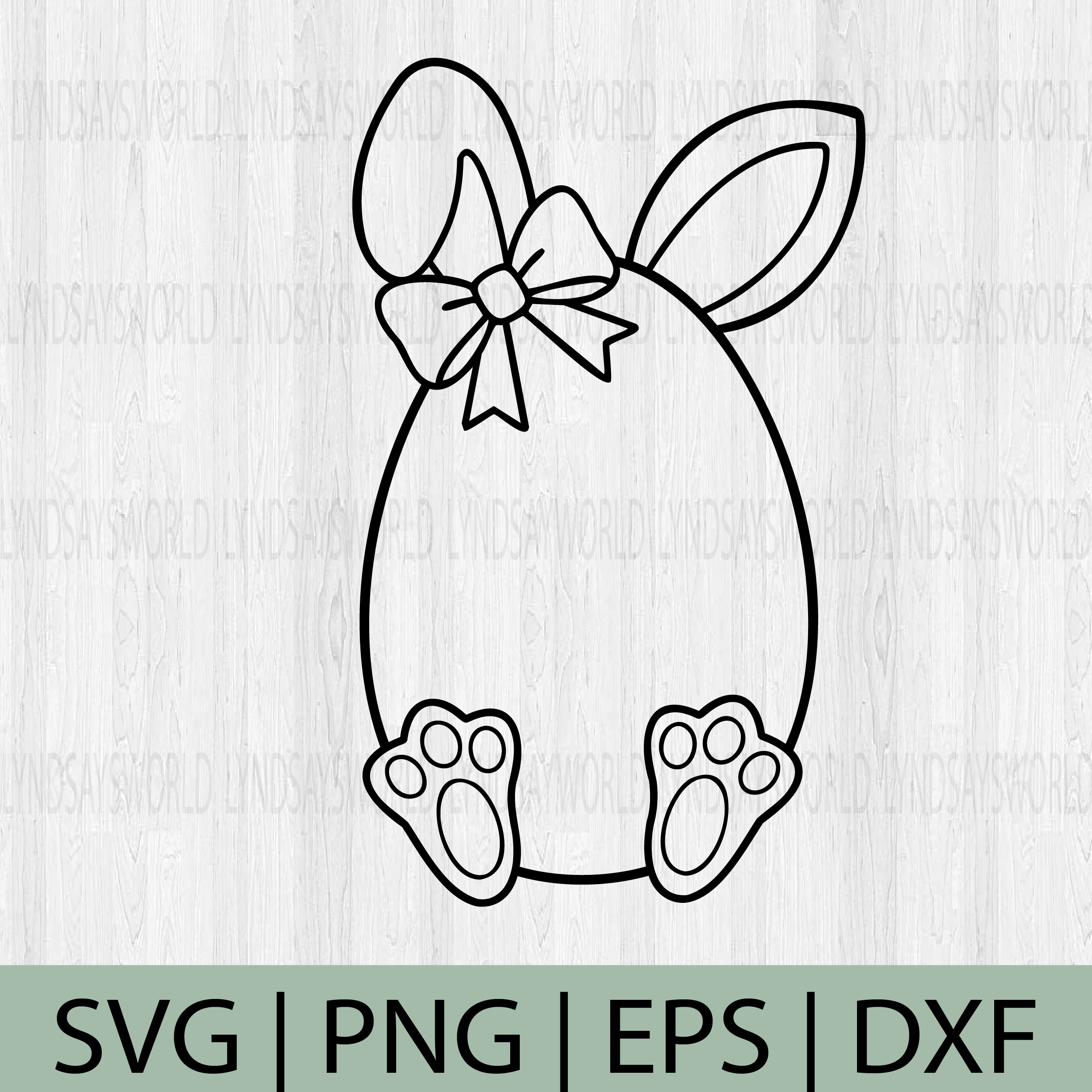 Easter Egg Bunny Outline- Easter Bunny, Cricut Cut Files, Silhouette Cut Files, Instant Download