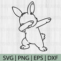 Dabbing Bunny Outline , Easter Bunny SVG- Cricut Cut files, Silhouette Cut files, Instant Download