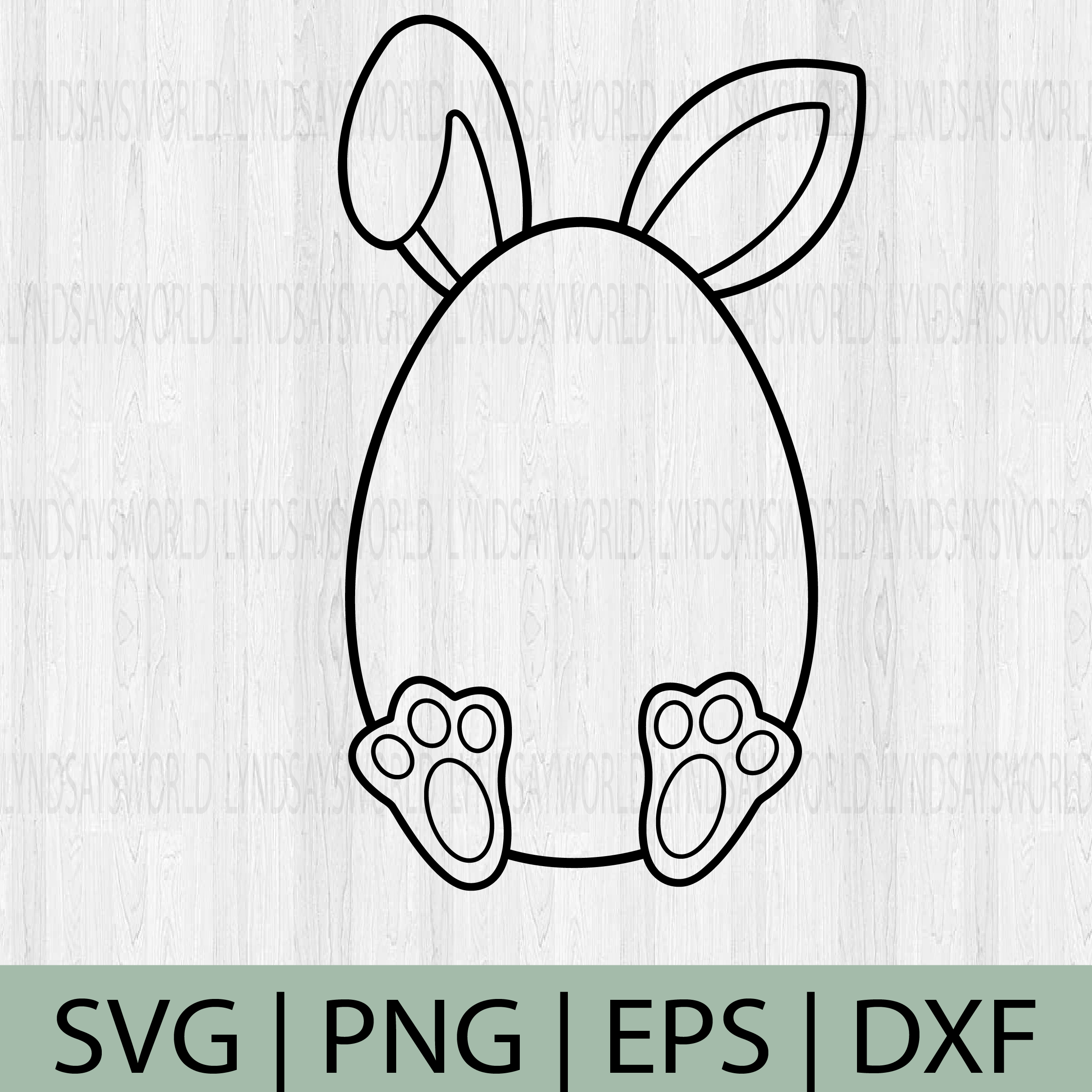 Easter Egg Bunny Outline- Easter Bunny, Cricut Cut Files, Silhouette Cut Files, Instant Download