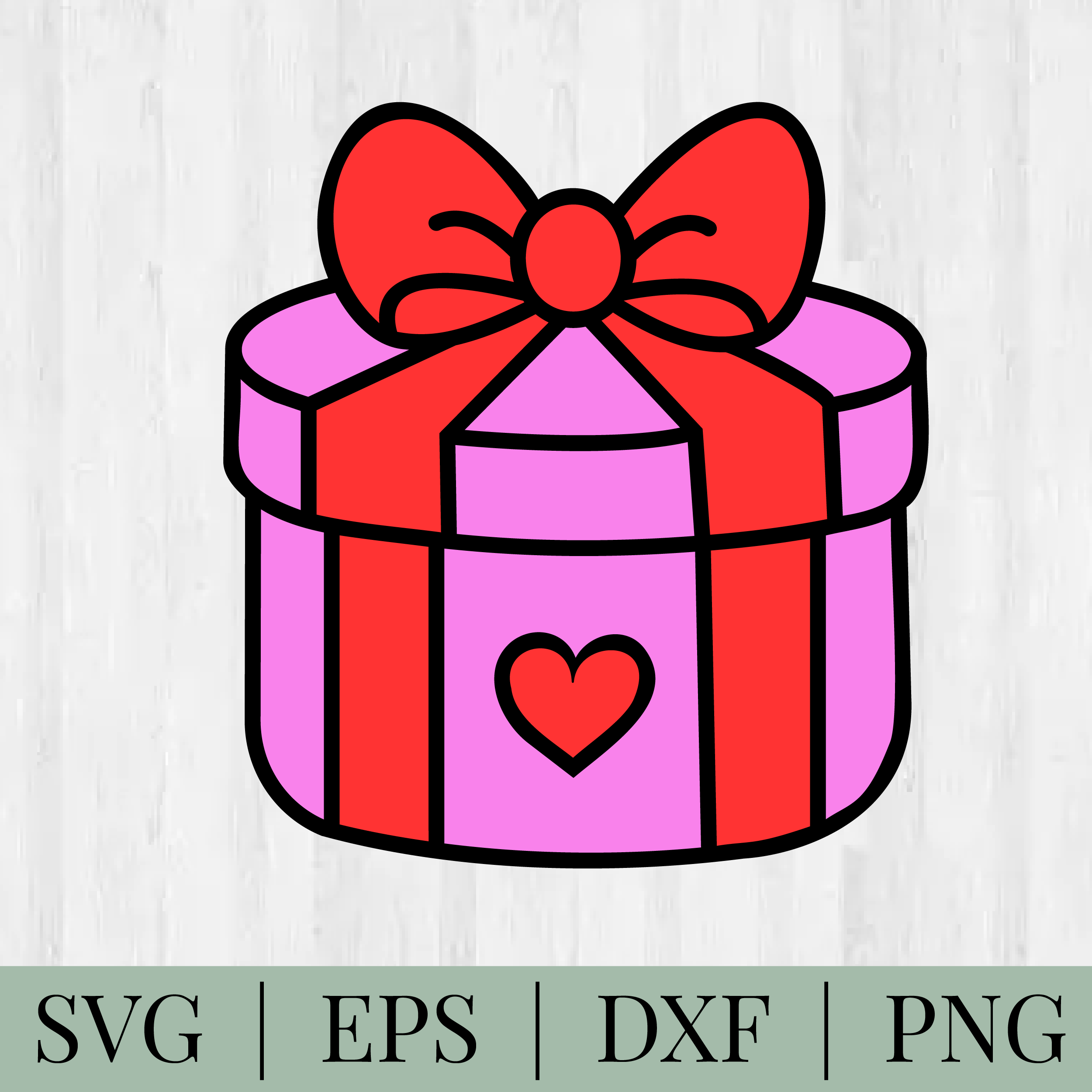 Valentines Present SVG: Valentines Cut File (Digital Download)