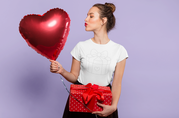 Valentines Present Sketch SVG: Valentines Cut File (Digital Download)