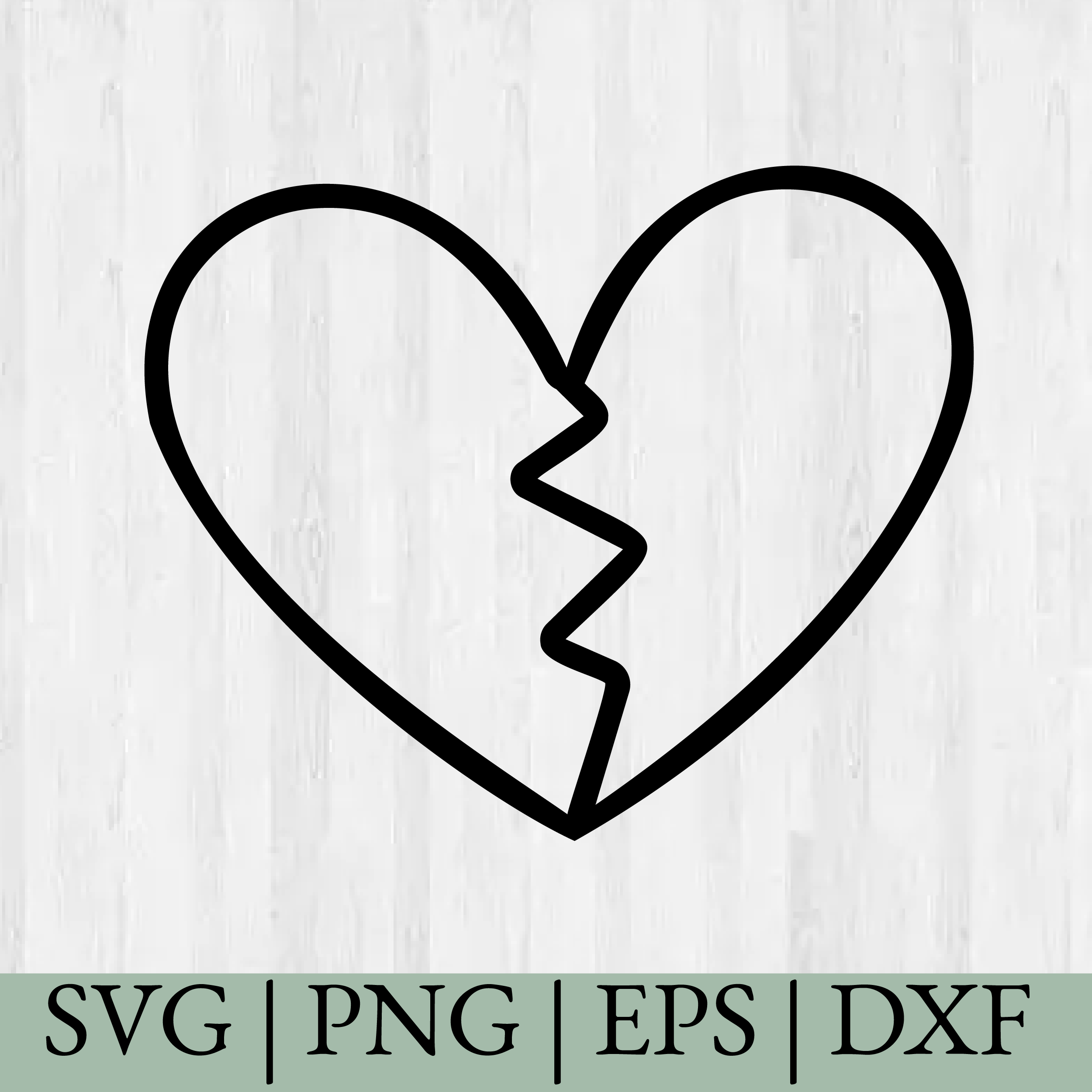 Broken Heart SVG- Valentines Day SVG, Cricut Cut files, Silhouette Cut Files, Instant Download