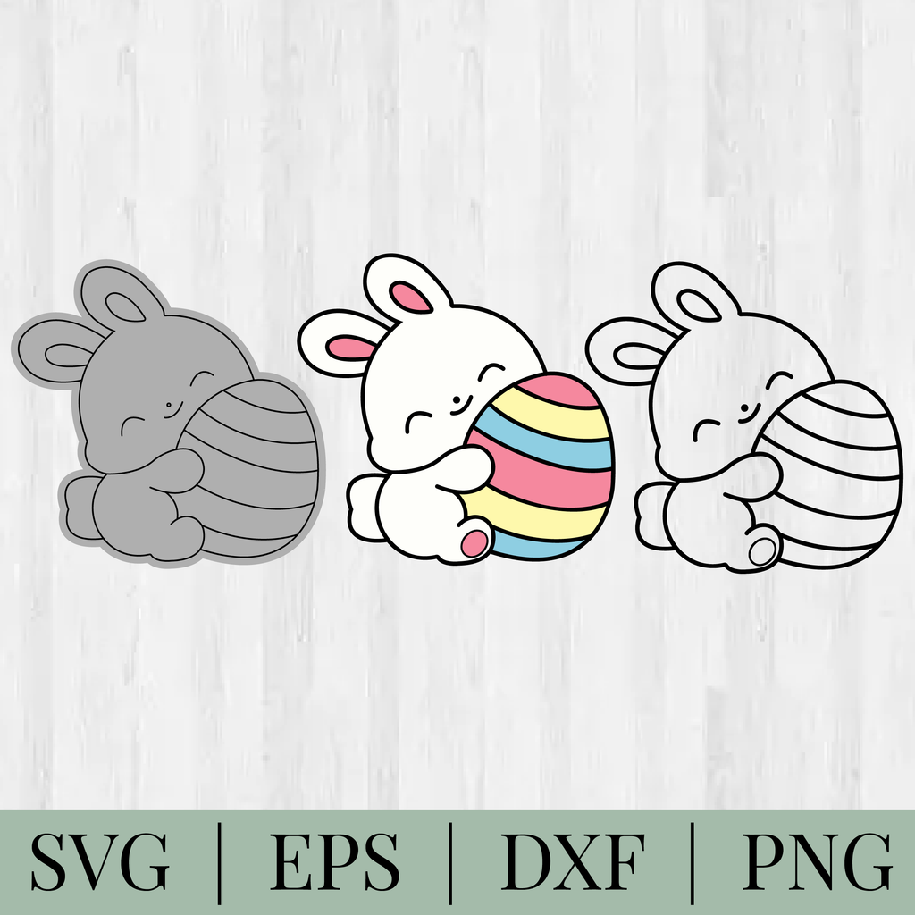 Kawaii Easter Bunny Bundle SVG: Cricut & Sublimation Cut Files (Digital Download