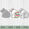 Kawaii Easter Bunny Bundle SVG: Cricut & Sublimation Cut Files (Digital Download