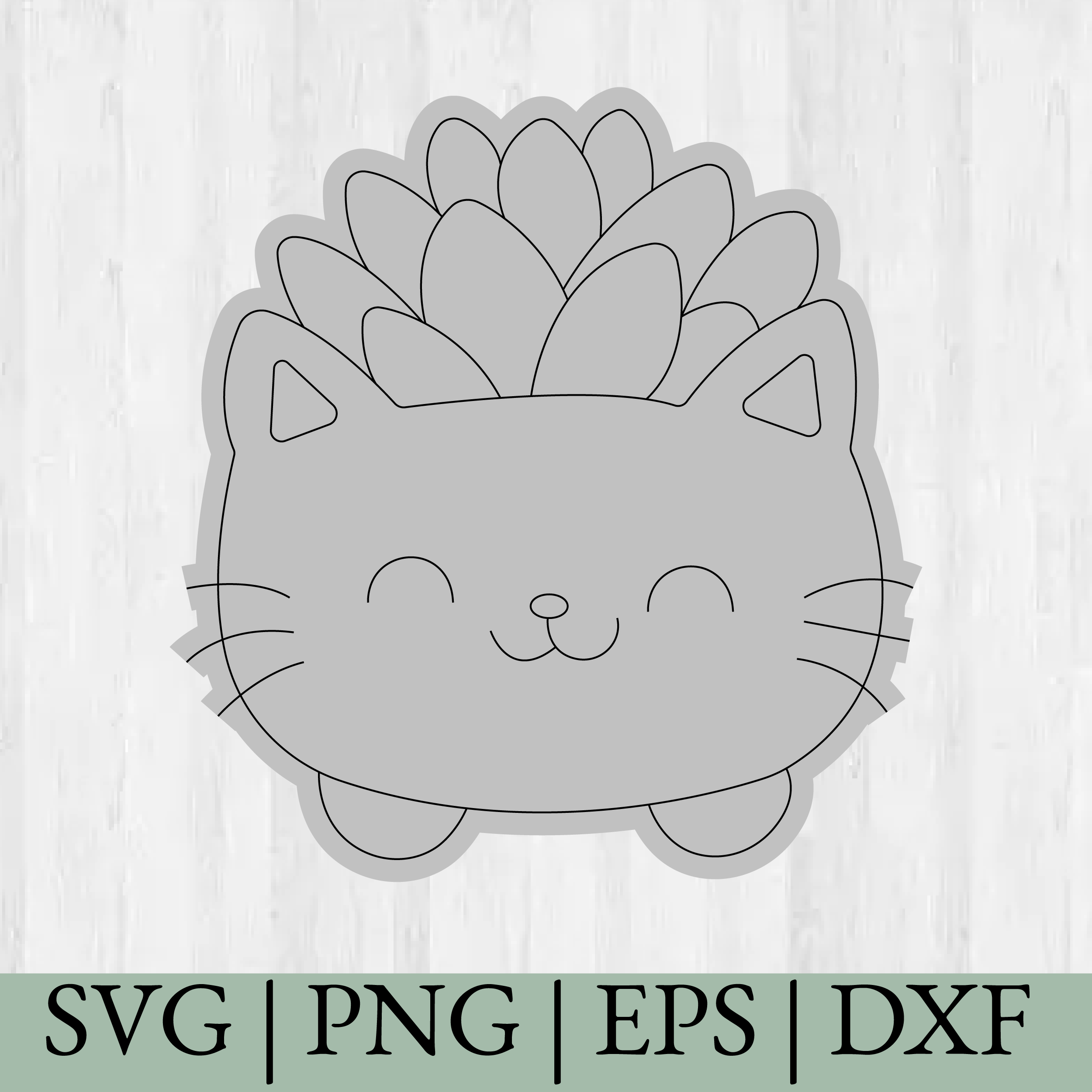 Cute Kawaii Cat Plant pot - Garden SVG, Cricut cut files, Silhouette cut files, Instant download