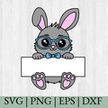 Cute Easter Bunny, Easter SVG, Monogram, Cricut Cut Files, Instant Downloads