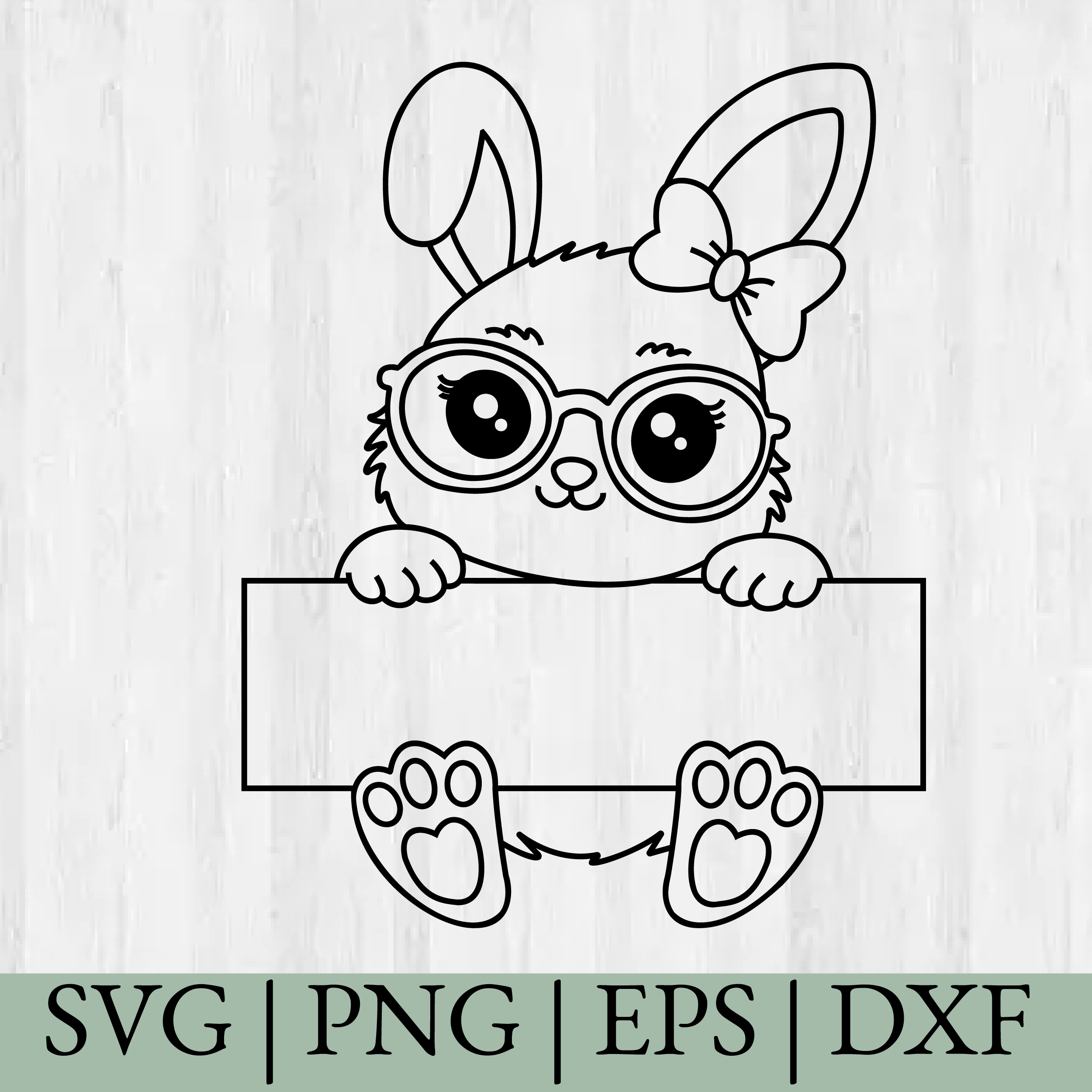 Cute Easter Bunny Outline , Easter SVG, Monogram, Cricut Cut Files, Instant Downloads