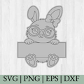 Cute Easter Bunny Sketch, Easter SVG, Monogram, Cricut Cut Files, Instant Downloads