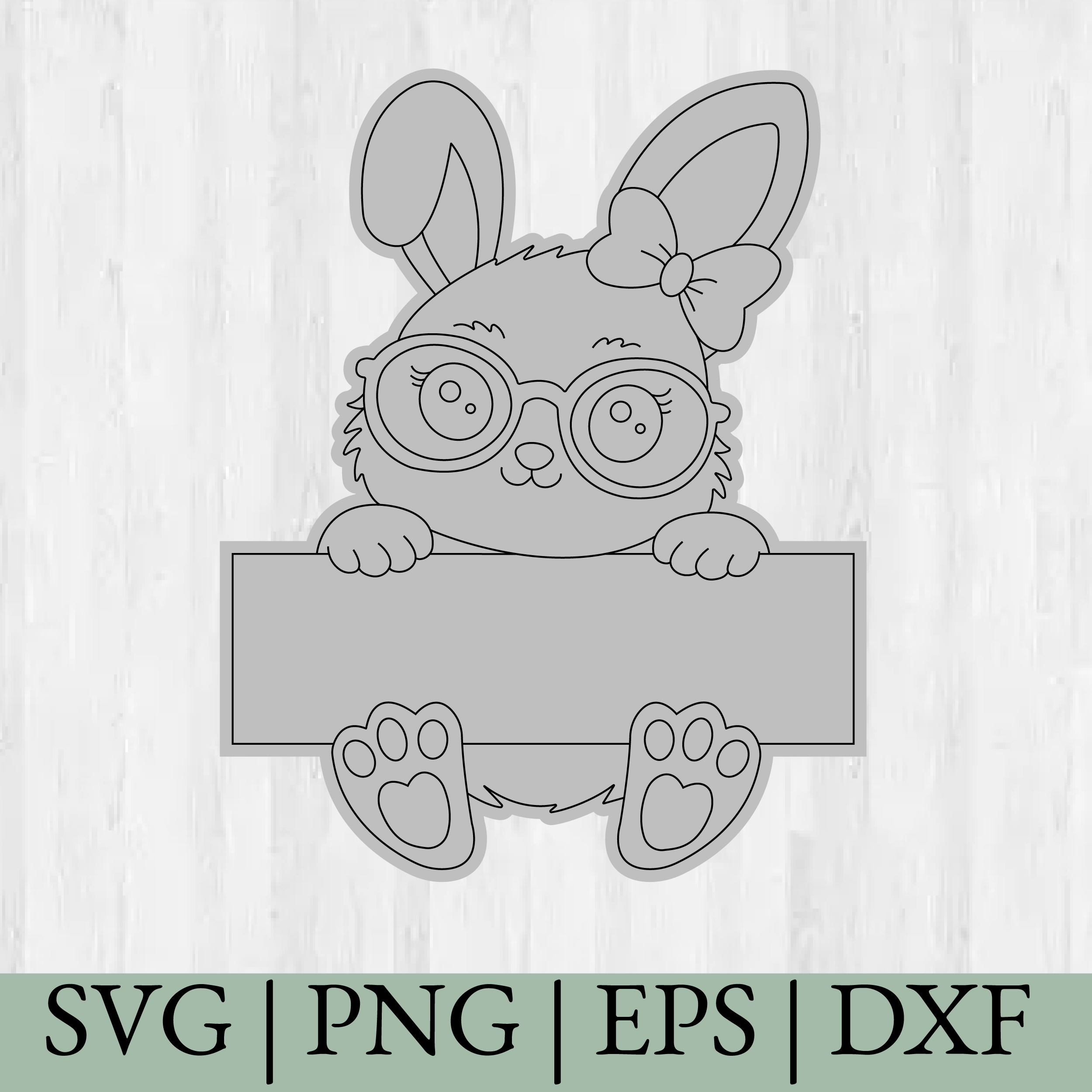 Cute Easter Bunny Sketch, Easter SVG, Monogram, Cricut Cut Files, Instant Downloads