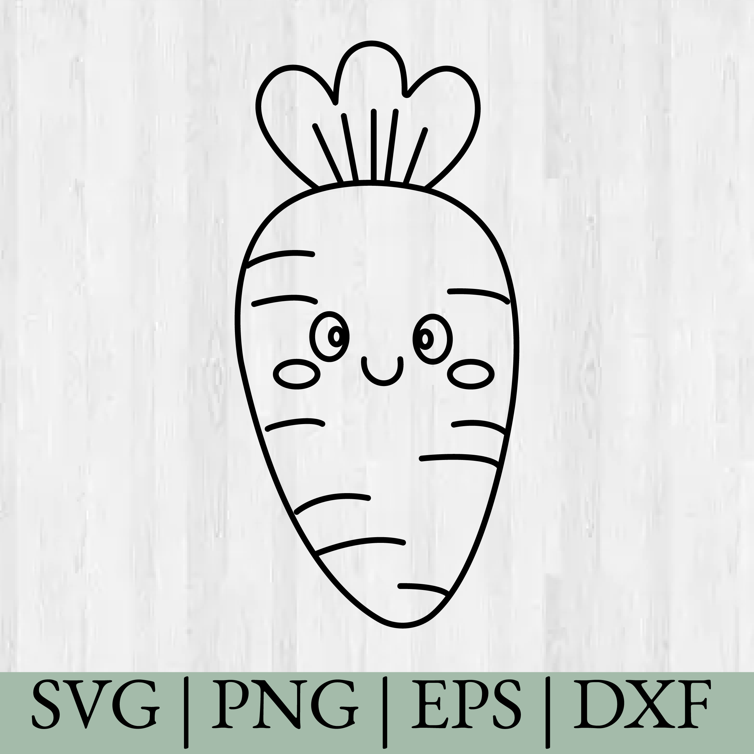 Cute Easter Carrot Outline Illustration – Kawaii Spring Bunny Food Clipart | Easter Decor Design