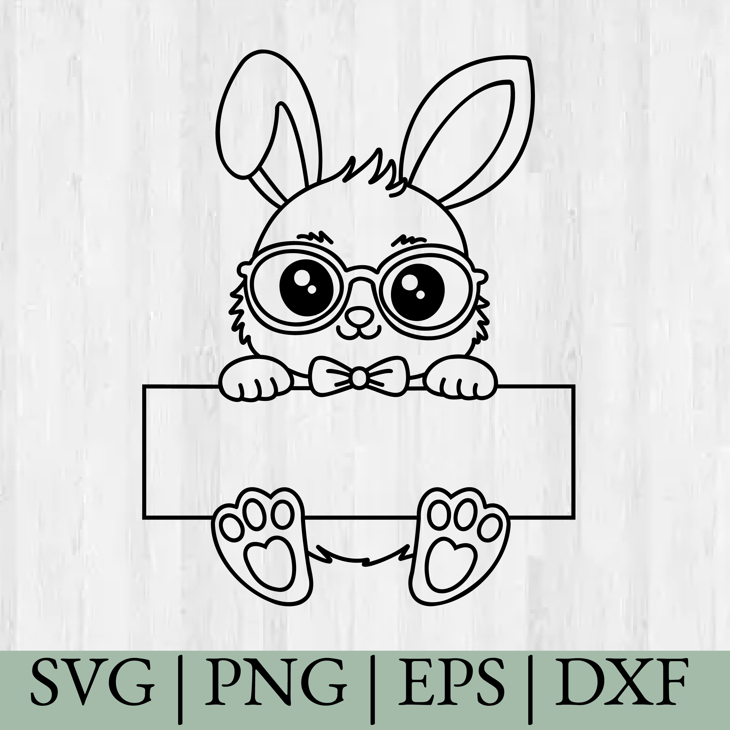 Cute Easter Bunny Outline, Easter SVG, Monogram, Cricut Cut Files, Instant Downloads
