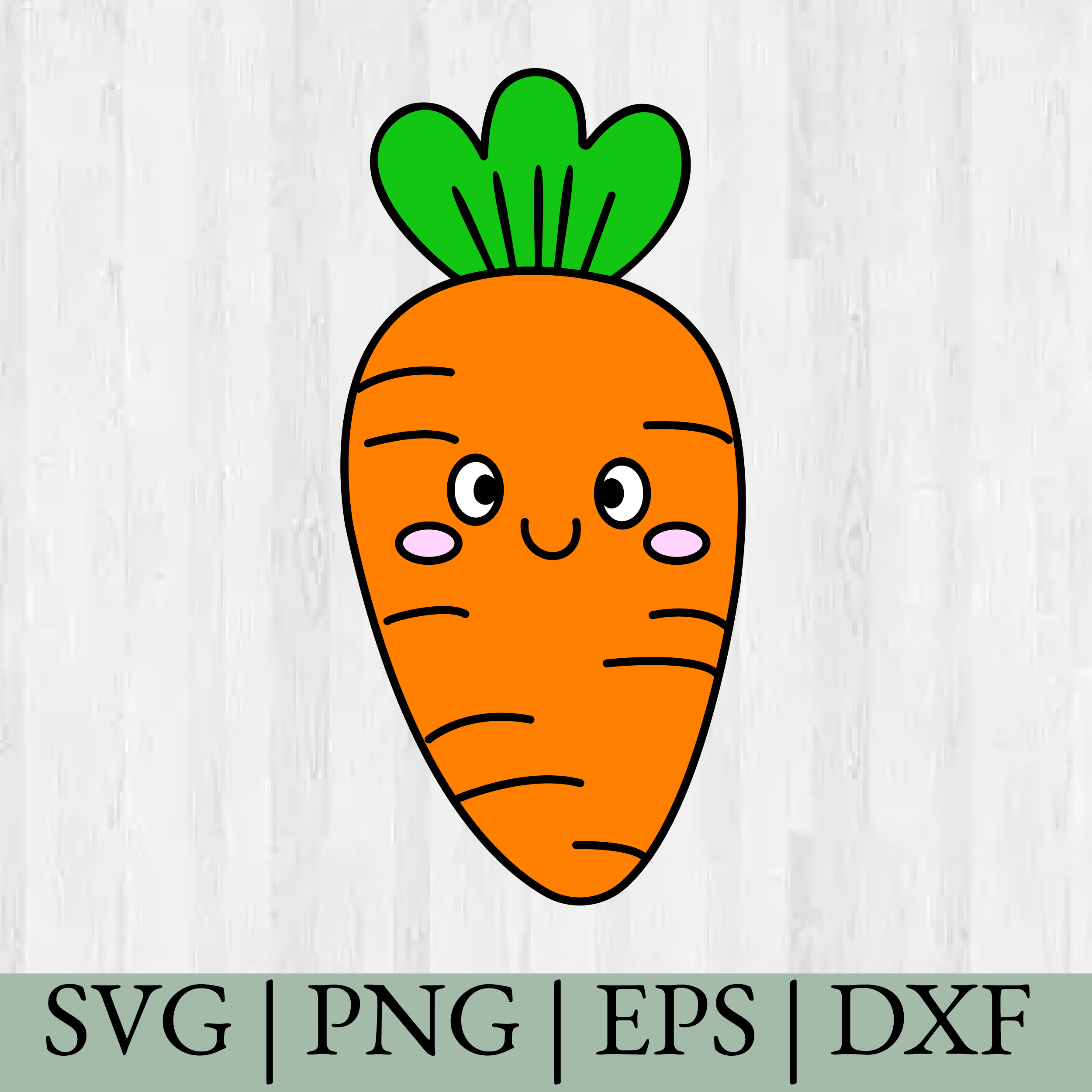 Cute Easter Carrot Illustration – Kawaii Spring Bunny Food Clipart | Easter Decor Design