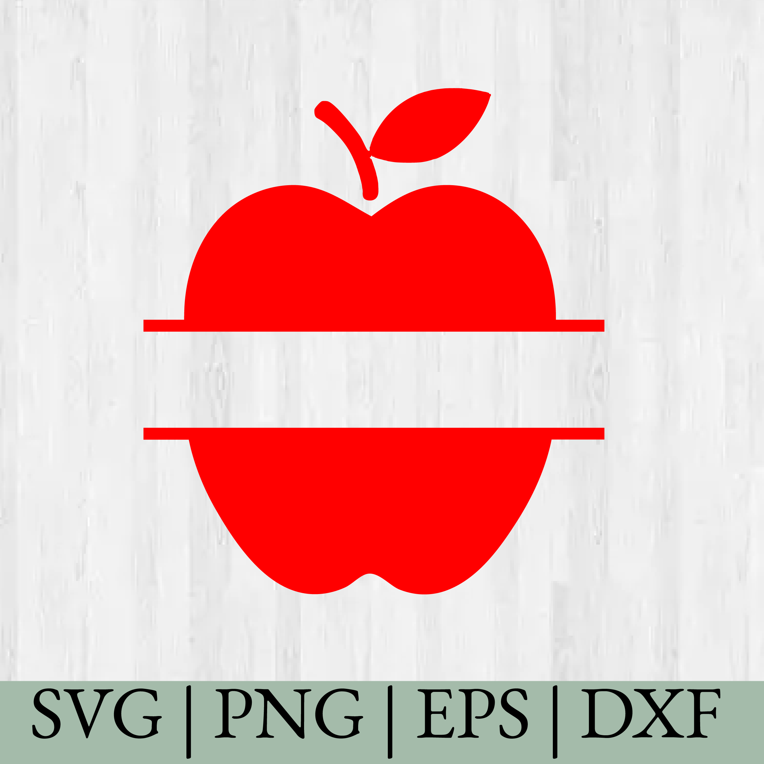 Apple Monogram SVG – Split Apple Frame for Teacher & School Crafts