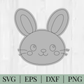 Cute Easter Bunny Sketch PNG | Minimal Bunny Face Outline | One-Layer Easter Design | Spring Clipart