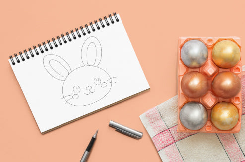 Cute Easter Bunny Sketch PNG | Minimal Bunny Face Outline | One-Layer Easter Design | Spring Clipart