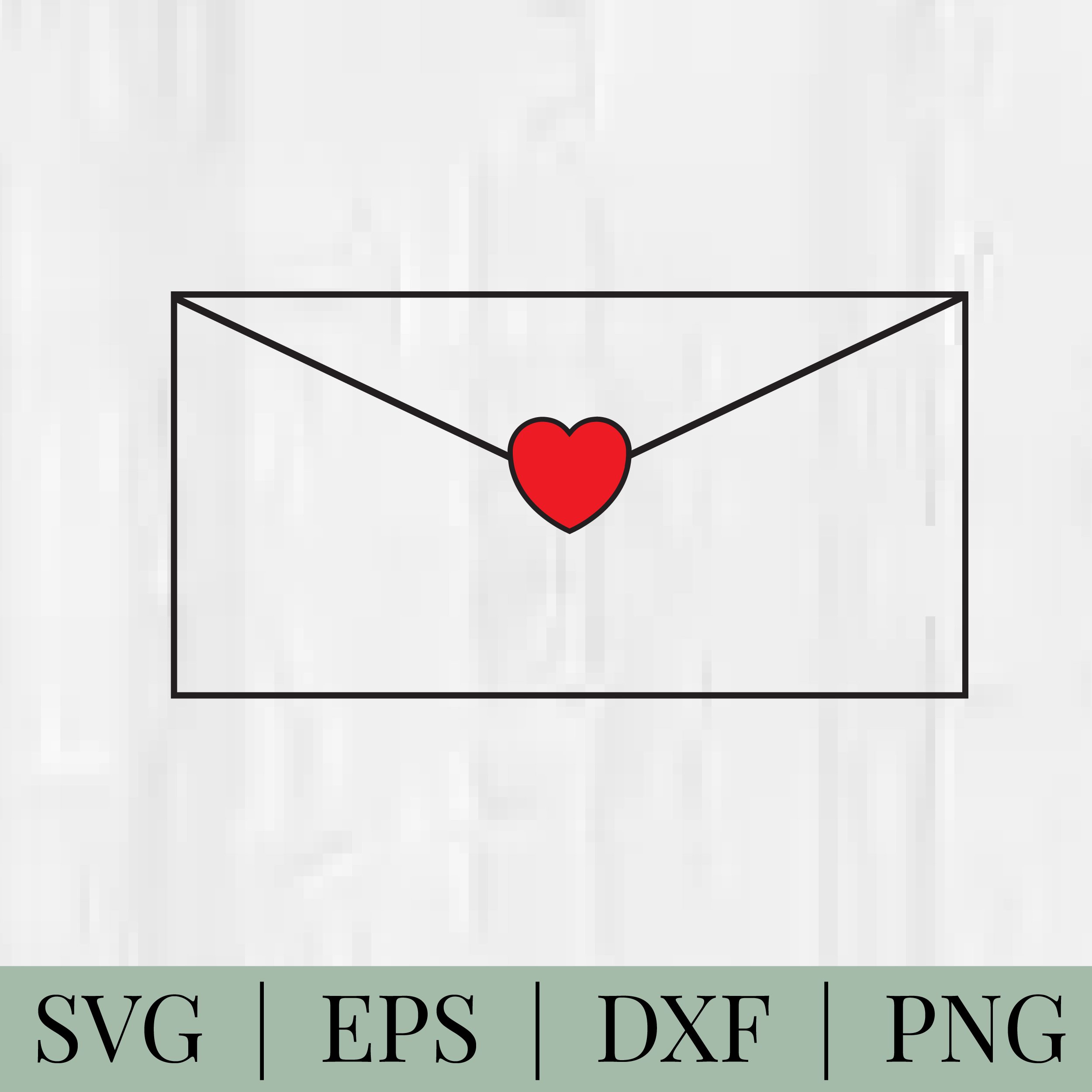 Valentines Envelope Outline SVG: Valentines Cut File (Digital Download)