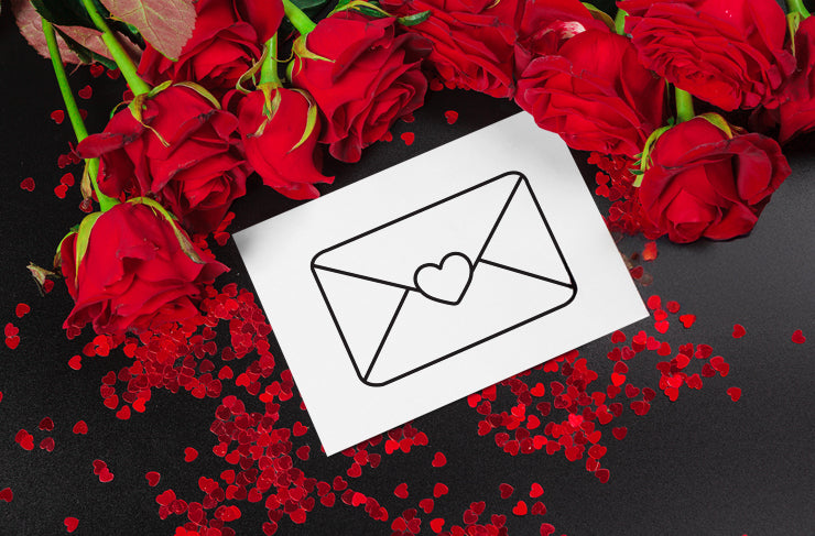Valentines Envelope Outline SVG: Valentines Cut File (Digital Download)