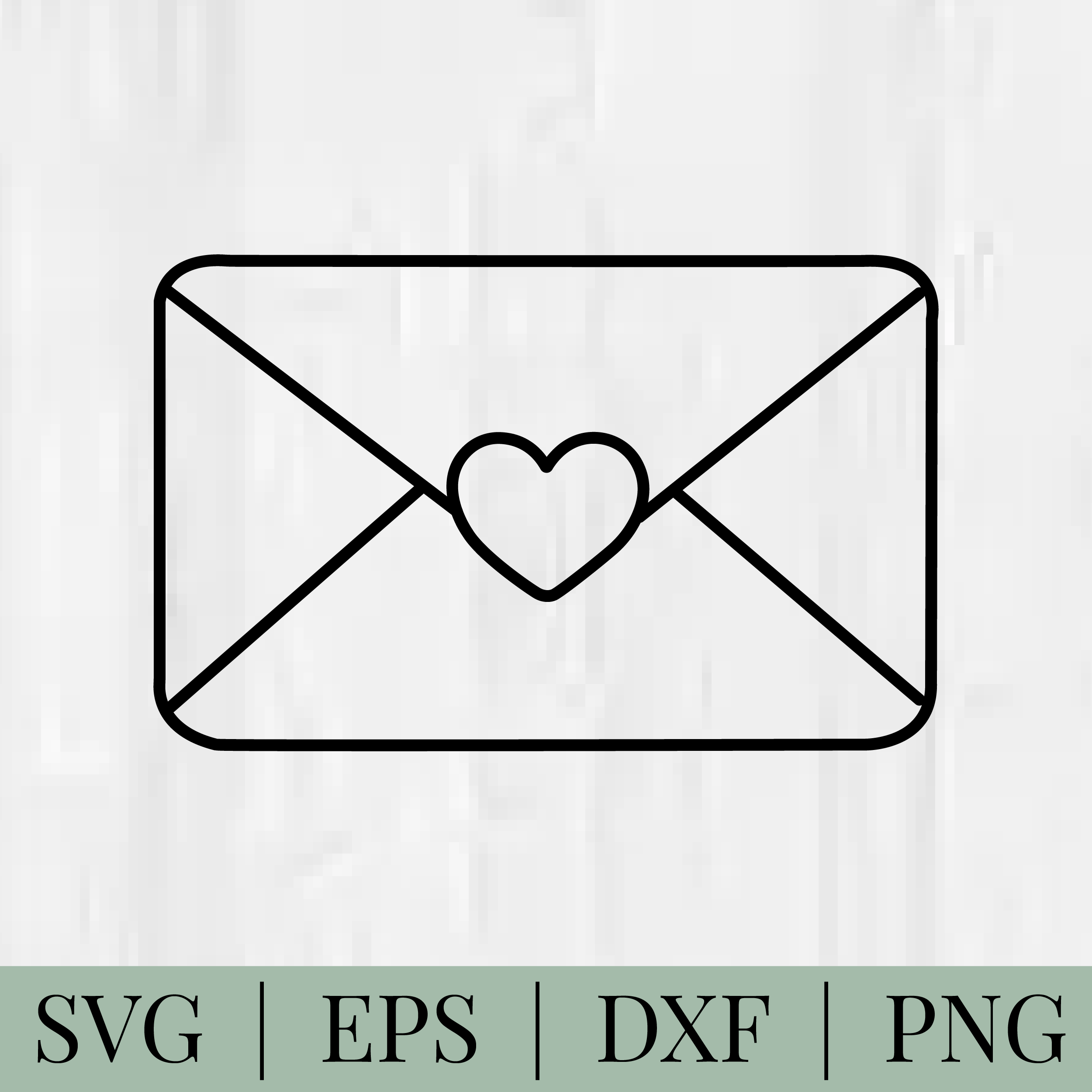 Valentines Envelope Outline SVG: Valentines Cut File (Digital Download)