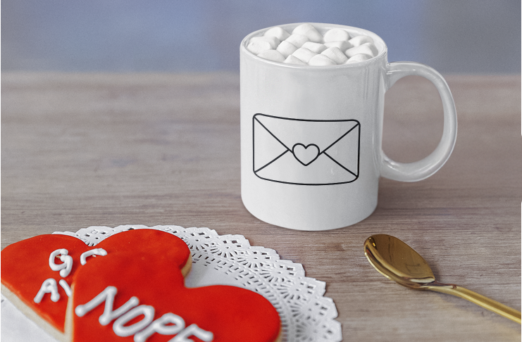 Valentines Envelope Outline SVG: Valentines Cut File (Digital Download)