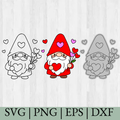 Valentine Gnome SVG Bundle | Love Gnome Clipart | Heart Gnome Cut Files for Cricut & Silhouette