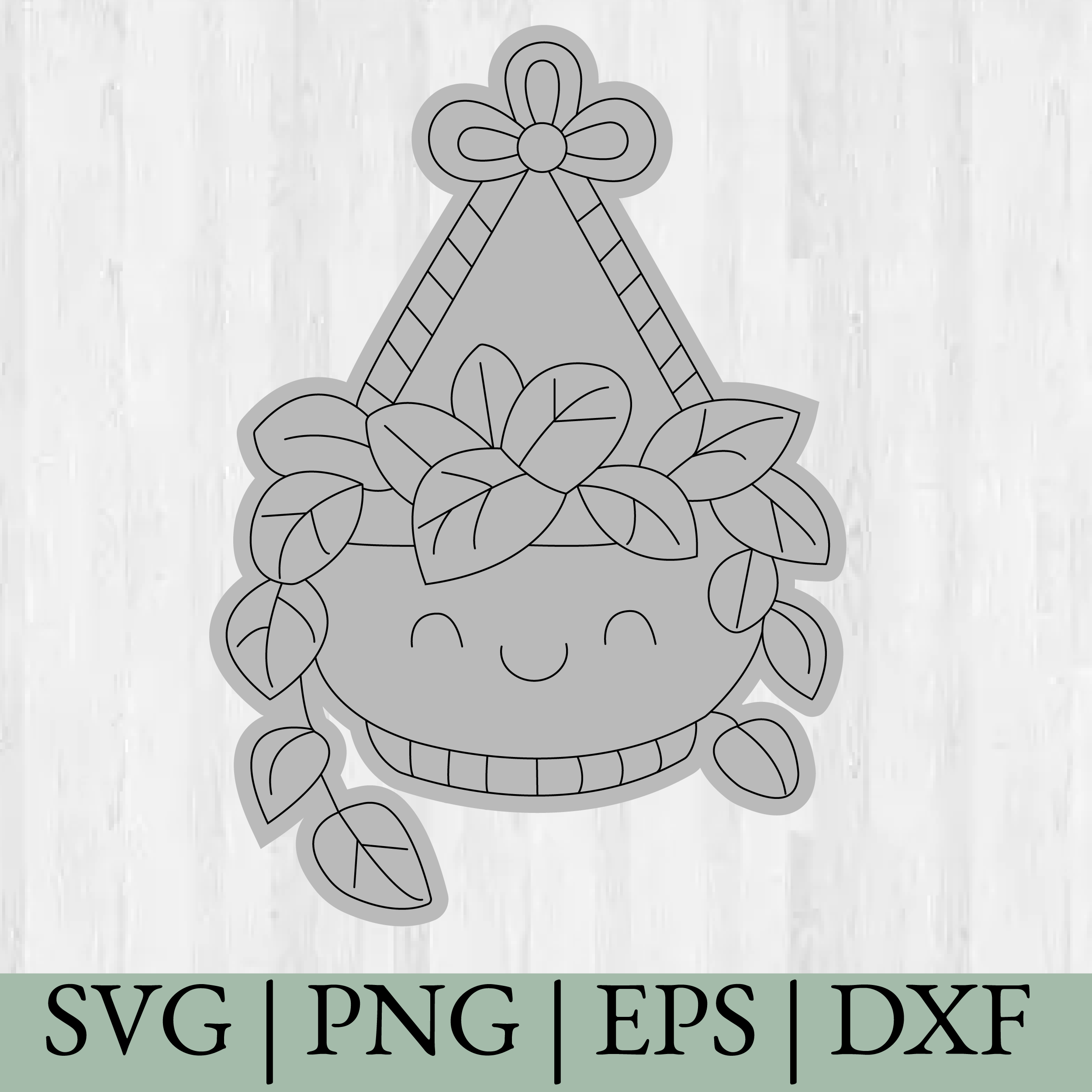 Cute Kawaii Hanging Basket - Garden SVG, Cricut cut files, Silhouette cut files, Instant download