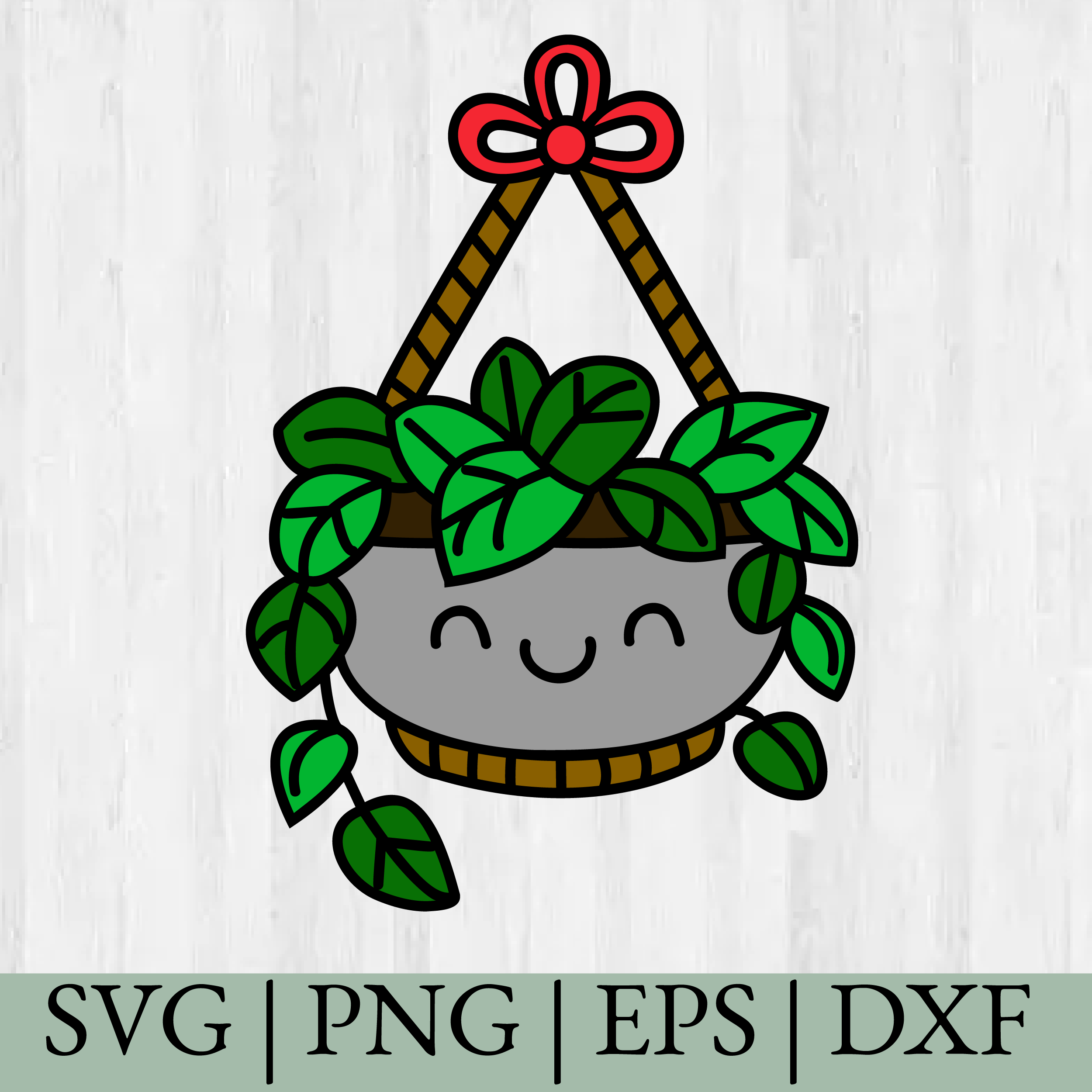 Cute Kawaii Hanging Basket - Garden SVG, Cricut cut files, Silhouette cut files, Instant download
