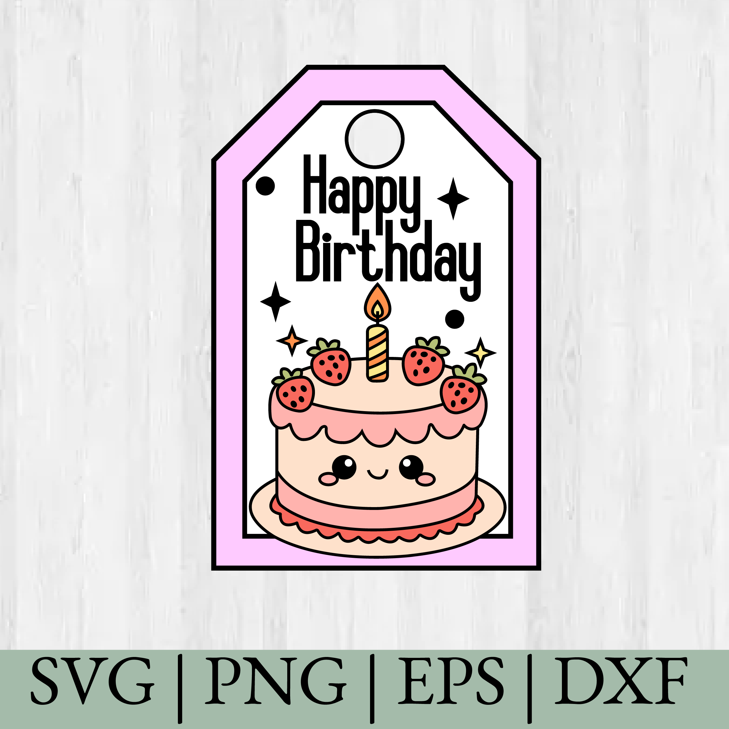 Happy Birthday Gift Tag, Cricut Cut File, Silhouette Cut File, Gift Tags