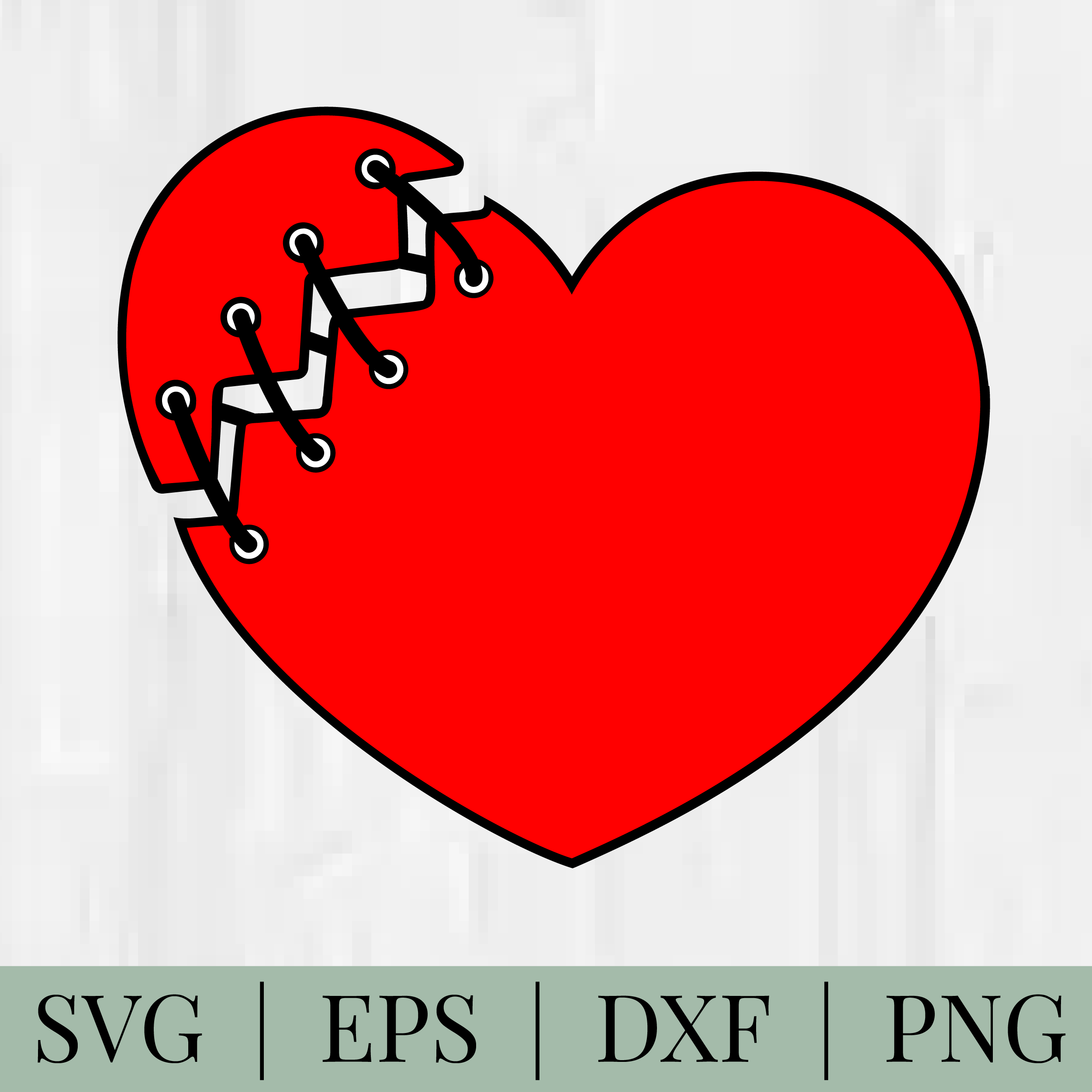 Valentines Broken Heart  SVG: Valentines Cut File (Digital Download)