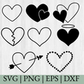 Hearts Bundle, Valentines Day Hearts, Love SVG, Cricut cut files, Silhouette cut Files