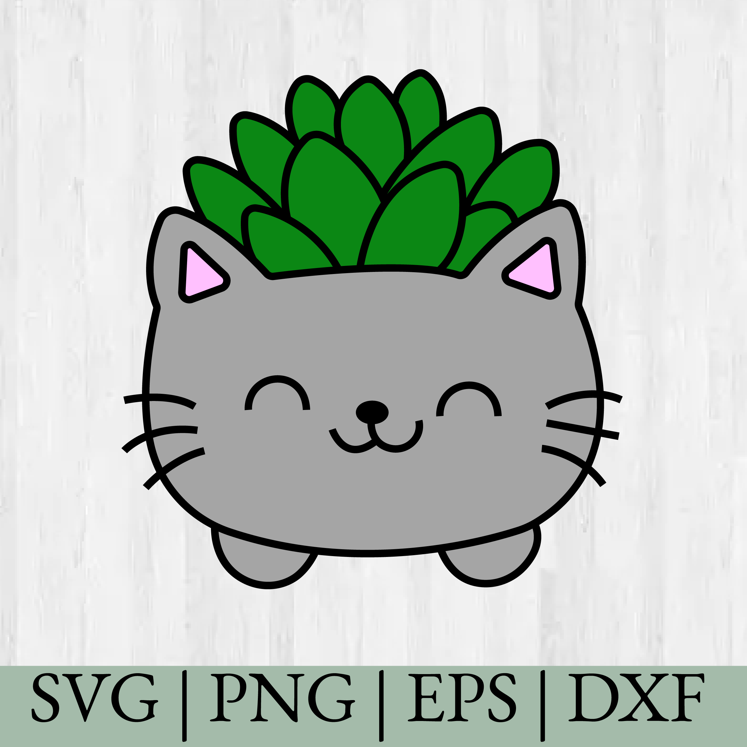 Cute Kawaii Cat Plant pot - Garden SVG, Cricut cut files, Silhouette cut files, Instant download