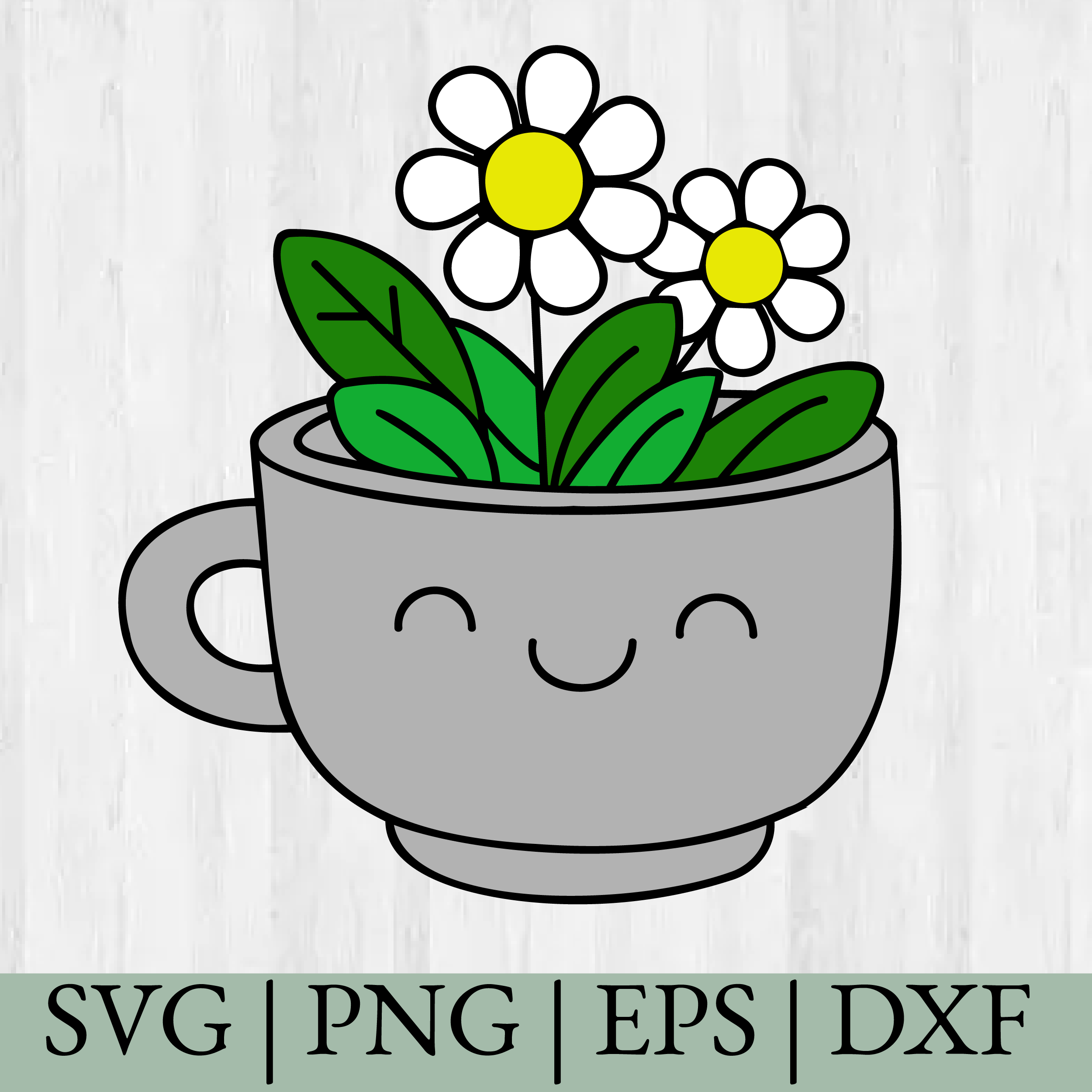 Cute Kawaii Plant pot - Garden SVG, Cricut cut files, Silhouette cut files, Instant download